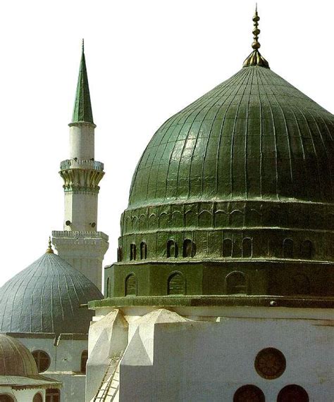 Dome of Masyidun-Nabi (Holy Mosque of the Prophet) in Medina - Second holiest place of Islam ...