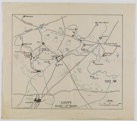 Map - Ligny, Order of Battle, Waterloo Campaign, 16 Jun 1815, 5th Field Survey, 8 Feb 1919