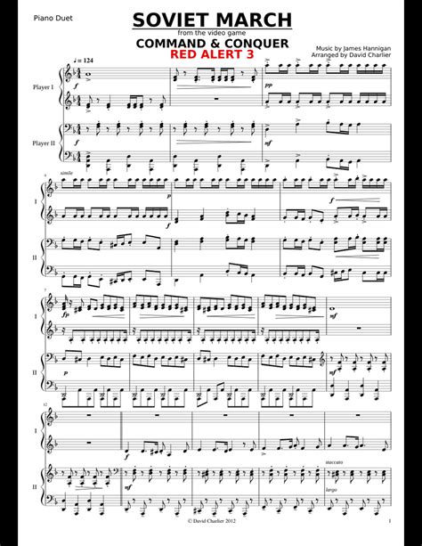 Command & Conquer Red Alert 3 - Soviet March (piano duet) sheet music ...