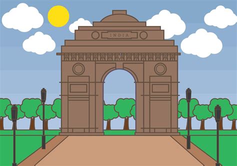 India Gate Vector 103799 Vector Art at Vecteezy