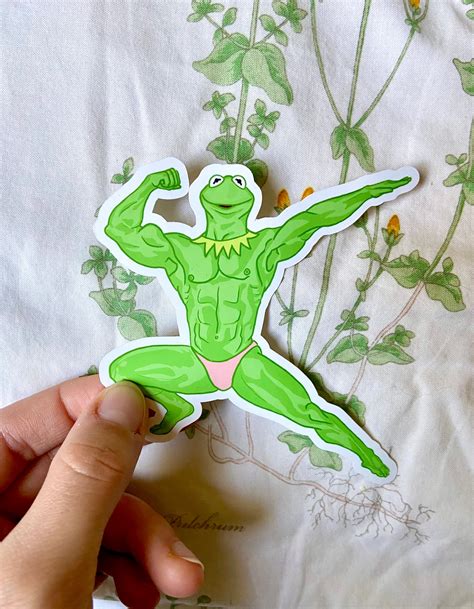 Buff Kermit the Frog Stickers Original Vinyl Sticker Water - Etsy