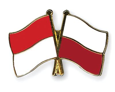 Crossed Flag Pins Indonesia-Poland Flags