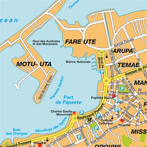 Map Papeete, French Polynesia. Maps and directions at hot-map.