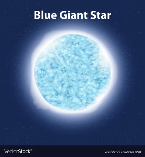 Blue giant star in dark space background Vector Image