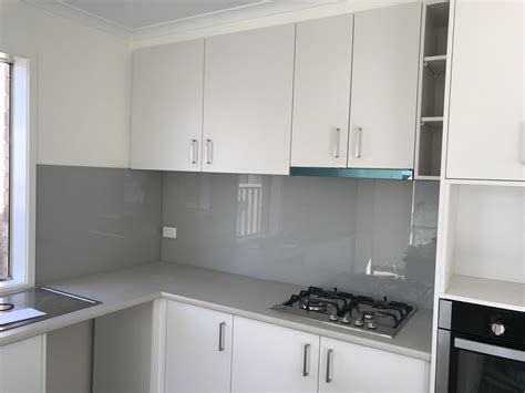 Our popular Classic Grey colour! | Glass splashbacks kitchen, Glass backsplash kitchen, Kitchen ...