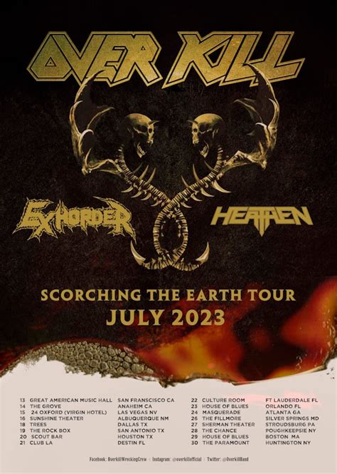 Overkill Announce U.S. Tour With Exhorder And Heathen – Metal Anarchy