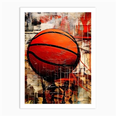 Basketball Graffiti Funny Art Print by KunStudio - Fy