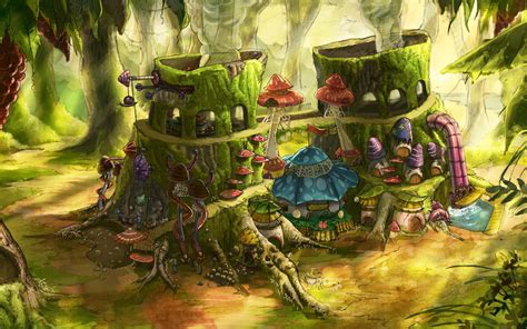 Mushroom graphic illustration, fantasy art, digital art, house, mushroom HD wallpaper ...