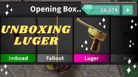 UNBOXING LUGER GODLY GUN ! | Murder Mystery 2 ROBLOX * NEW * MM2 | using 26,000 gems - YouTube