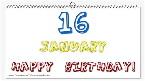 Greetings Cards of 16 January - January 16 Happy birthday ...