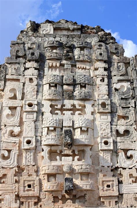 Uxmal Carved Wall Yucatan Mexico Stock Photo - Image of engravings ...