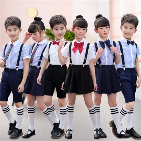 17Style Children Japanese Fashion School Uniform for Girls Summer Choir Host Rompers Stage ...