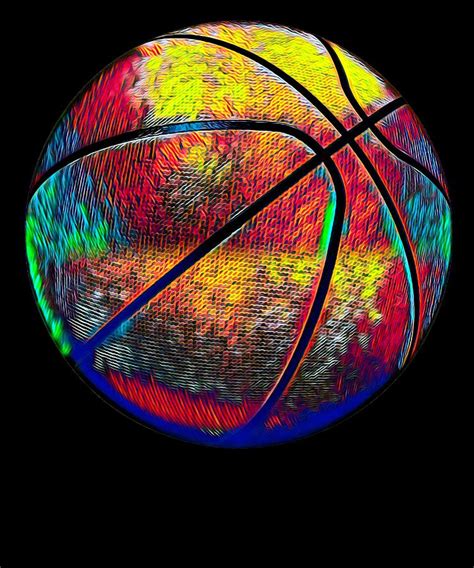 Basketball Ball Sport Fan Design Colored Digital Art by Super Katillz ...