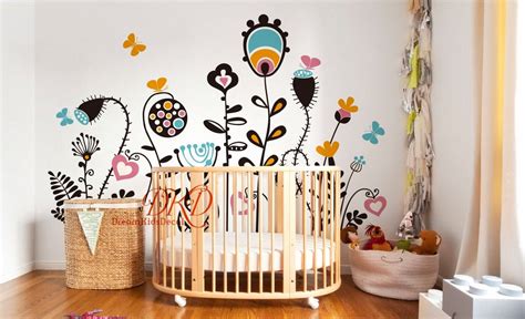 Flowers Wall Decal Baby Girl Nursery Wall Sticker Wall Decals | Etsy