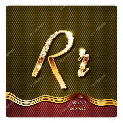 Letras cursivas de oro R vector, gráfico vectorial © Mr.Master imagen ...