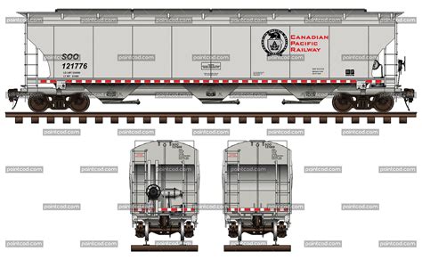 Covered 3-bay hopper car by Canadian Pacific Railway - CPR Railroad Art ...