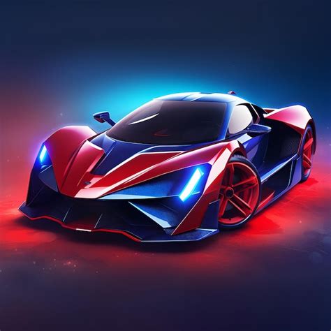 Premium AI Image | Hypercar and super Car with red paint and black glass made with generative AI