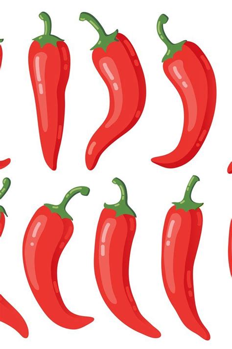 Red chilli peppers. Cartoon hot red mexican peppers, spicy (975282) | Objects | Design Bundles ...