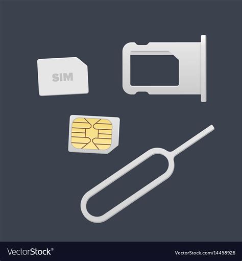 Small nano sim card sim card tray and eject pin Vector Image