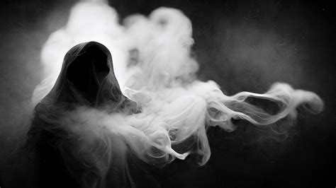 Abstract ghost devil in smoke black and white, halloween and creepy ...