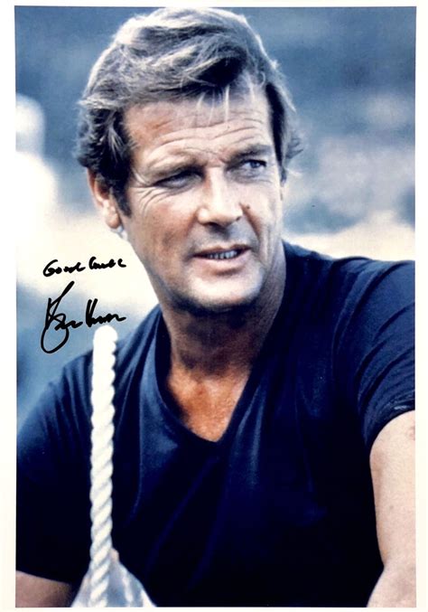 Roger Moore Autograph Signed James Bond 007 Photo