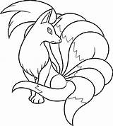 9 Tail Fox Coloring Pages sketch template