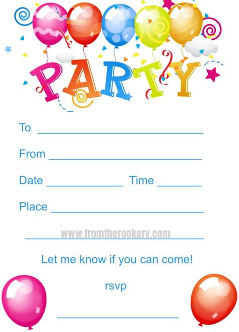 Kids Birthday Party Invites | Birthday party invitations printable ...