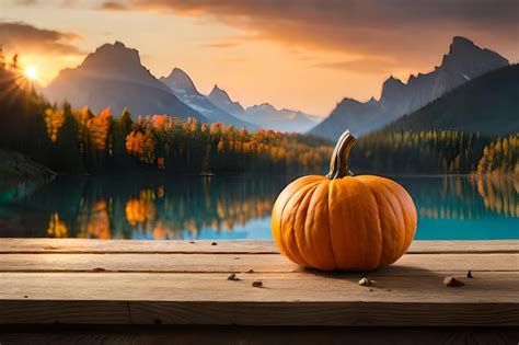 Premium Photo | Photo of pumpkins and halloween accessories on a wooden background