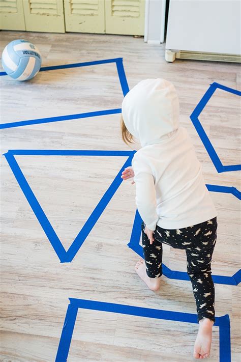 Move and Learn Shapes with a Ball + Tape for Toddlers | HOAWG