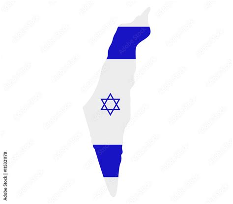 Israel map with flag Stock Vector | Adobe Stock