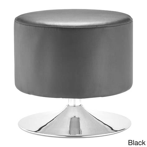 Plump Chromed Steel Leatherette Ottoman | Overstock.com Shopping - The Best Deals on Ottomans ...