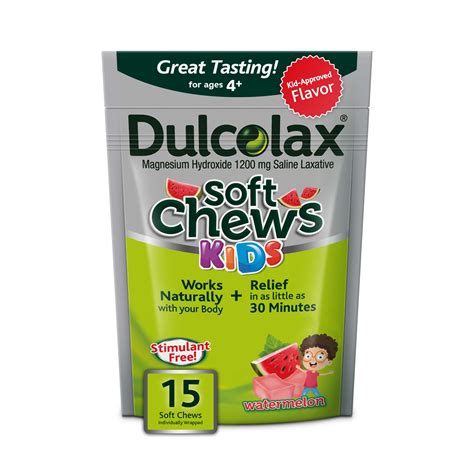 Dulcolax Kids Soft Chews Laxative, Watermelon Chewables for Gentle, Fast Constipation Relief ...