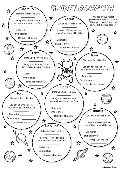 FREE Planet Research Activity | Science worksheets, Homeschool science, Science classroom