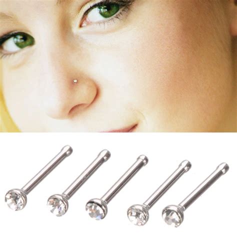 5PCS Nose Ring Body Jewelry Nose Stud ring Stainless Surgical Steel ...