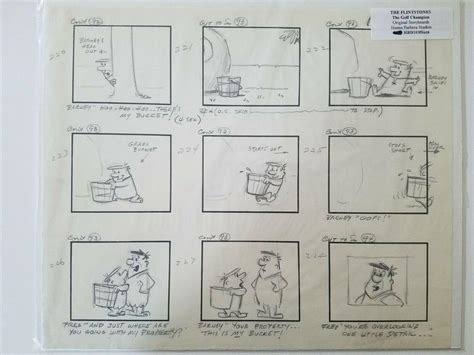 The Flintstones Hanna Barbera / 1960 Original 9-Panel Storyboard Page ...