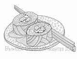 Sushi Coloring Sheet Pages sketch template
