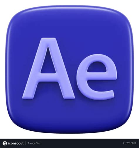 Free Adobe After Effects Logo 3D Icon download in PNG, OBJ or Blend format