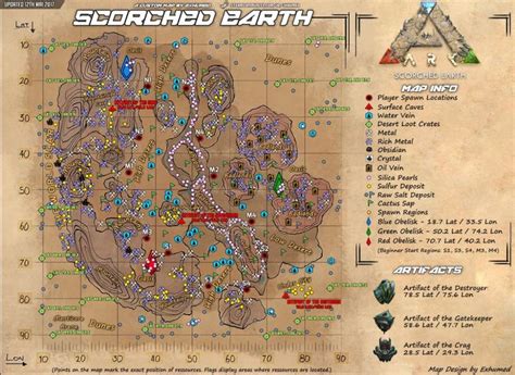 Detailed Ark Scorched Earth Map