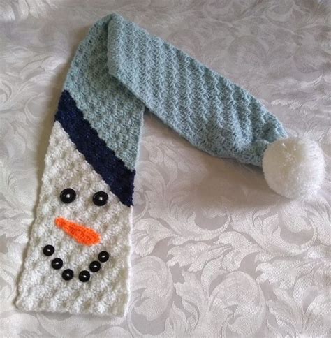 Snowman Scarf C2C | Christmas scarf crochet, Snowman scarf, Crochet snowman