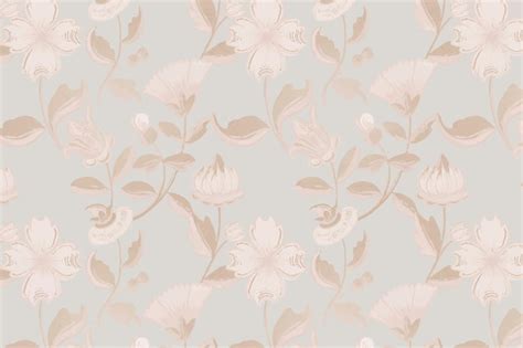 Free Vector | Vintage neutral floral pattern background, remix from ...