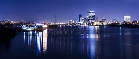 Toledo Ohio Skyline stock photo. Image of river, offices - 24512052