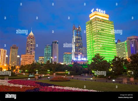 Shanghai People s Square at night Stock Photo - Alamy