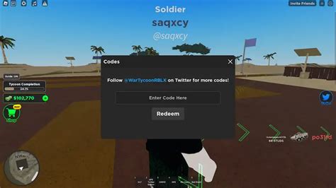 Roblox War Tycoon codes - Gamepur