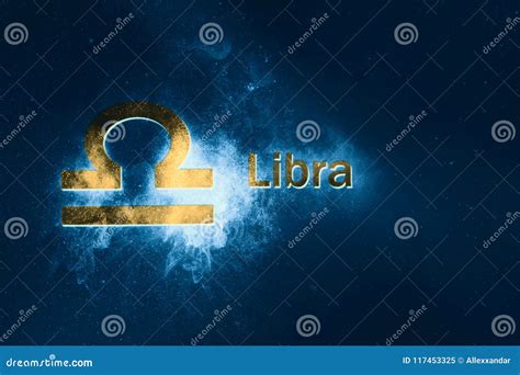 Libra Horoscope Sign. Abstract Night Sky Background Stock Illustration ...