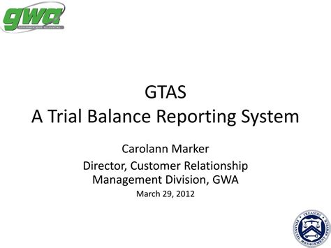 PPT - GTAS A Trial Balance Reporting System PowerPoint Presentation, free download - ID:1757302