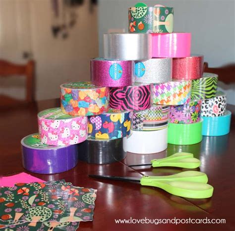 Duck Tape Crafts (and our Duck Tape Party) - Lovebugs and Postcards