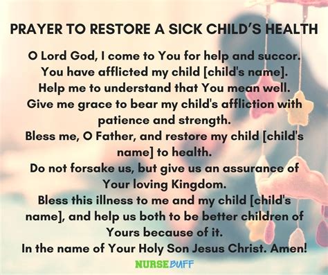 8 Miracle Prayers For A Sick Child #nursebuff #miracleprayers #prayerforsickchild | Prayers for ...