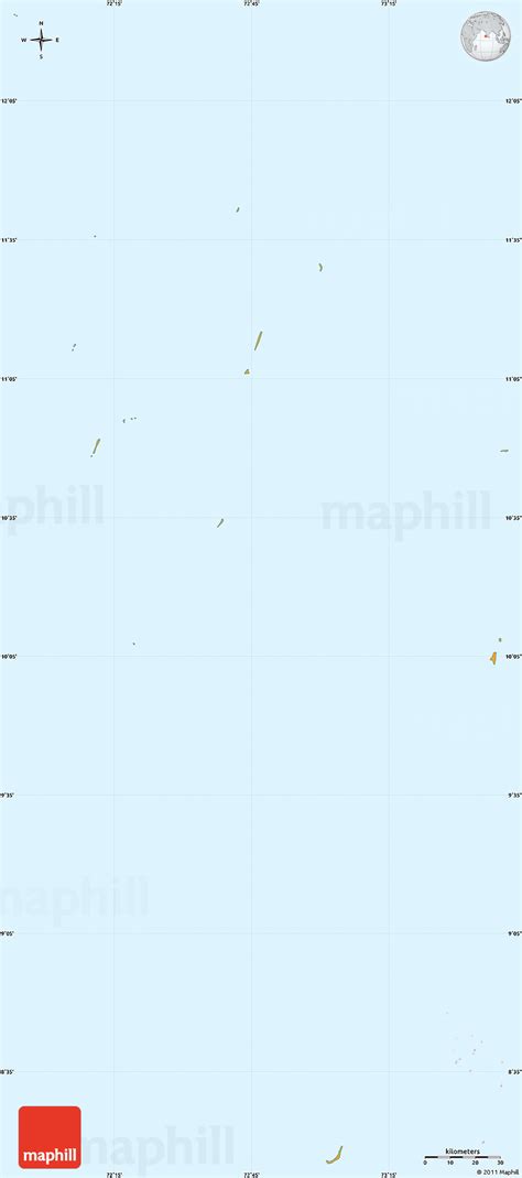 Political Simple Map of Laccadive Islands, single color outside