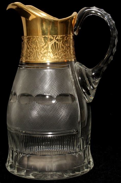 111028: MOSER 'SPLENDID (GOLD)' GLASS PITCHER, H 10" : Lot 111028