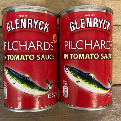 2x Glenryck Pilchards In Tomato Sauce Tins (2x155g) & Low Price Foods Ltd